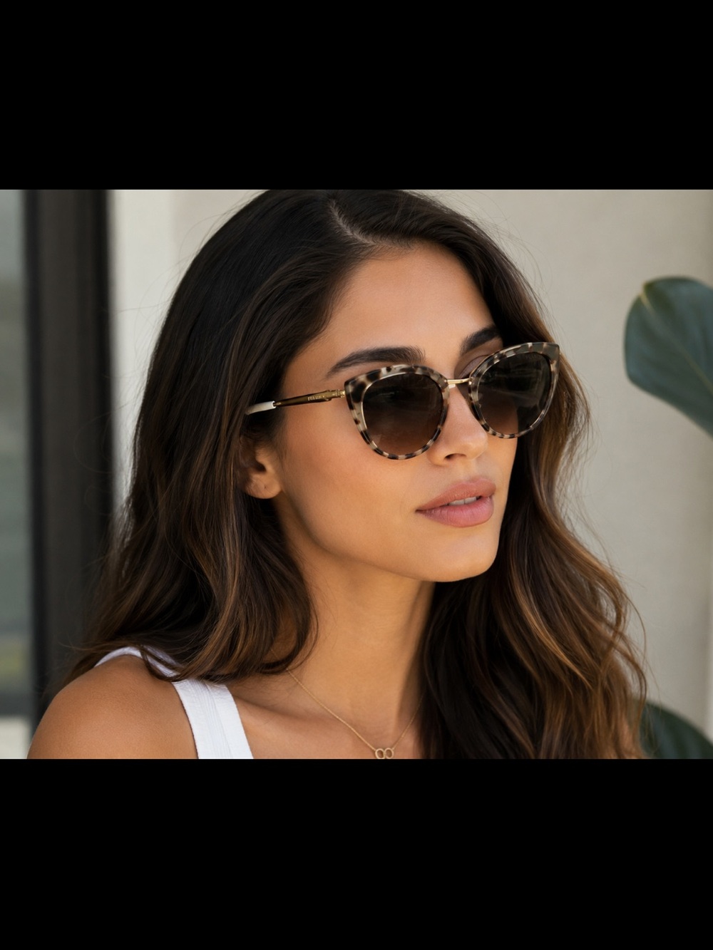 Prada SPR20U UAO-5O0 Cat Eye Sunglasses Tortoise White Gold w/ Prada Case
